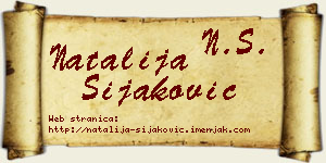 Natalija Šijaković vizit kartica